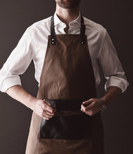 Carica l&#39;immagine nel visualizzatore di Gallery, grembiuli e cappelli chef pubblicitari in cotone, pu colore marrone_marrone 1293934 DET05
