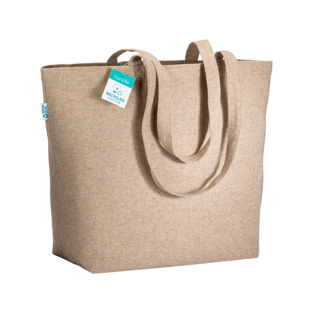 borse shopper personalizzate in cotone riciclato colore naturale 1193836 VAR01