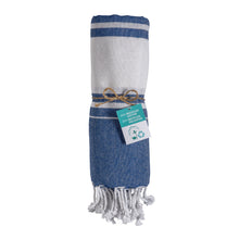 Carica l'immagine nel visualizzatore di Gallery, teli mare personalizzati in cotone riciclato colore blu_blu 1194123 DET02
