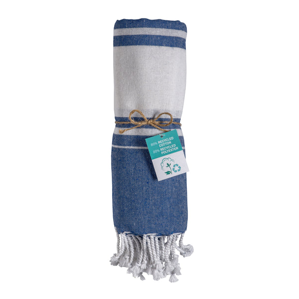 Carica l'immagine nel visualizzatore di Gallery, teli mare personalizzati in cotone riciclato colore blu_blu 1194123 DET02
