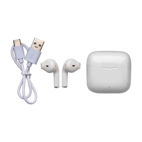 Carica l'immagine nel visualizzatore di Gallery, auricolari wireless da personalizzare in abs colore bianco_bianco 1194164 DET03
