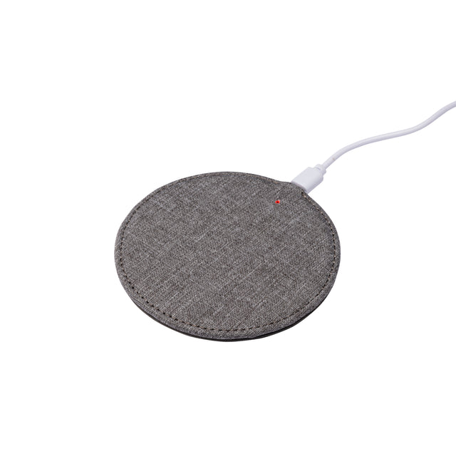 caricabatteria wireless da personalizzare in rpet colore grigio 1195120 VAR01