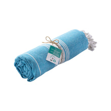 Carica l'immagine nel visualizzatore di Gallery, teli mare pubblicitari in cotone colore celeste_azzurro 1195140 VAR04
