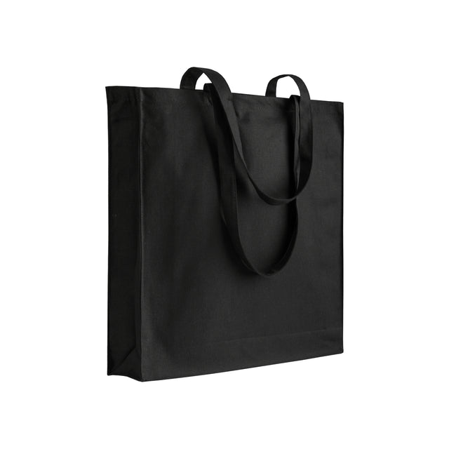 borse shopper personalizzate in cotone riciclato colore nero 1195825 VAR01