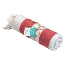 Carica l'immagine nel visualizzatore di Gallery, teli mare personalizzabili in cotone riciclato colore rosso_rosso 1196126 VAR05
