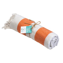 Carica l'immagine nel visualizzatore di Gallery, teli mare promozionali in cotone riciclato colore arancione_arancione 1196126 VAR06
