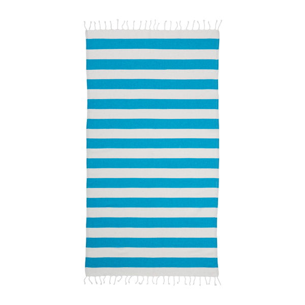 Carica l'immagine nel visualizzatore di Gallery, teli mare pubblicitari in cotone riciclato colore celeste_azzurro 1196126 DET03
