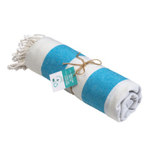 Carica l&#39;immagine nel visualizzatore di Gallery, teli mare pubblicitari in cotone riciclato colore celeste_azzurro 1196126 VAR04
