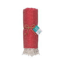 Carica l'immagine nel visualizzatore di Gallery, teli mare personalizzabili in cotone riciclato colore rosso_rosso 1196127 DET02
