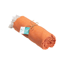 Carica l'immagine nel visualizzatore di Gallery, teli mare promozionali in cotone riciclato colore arancione_arancione 1196127 VAR06
