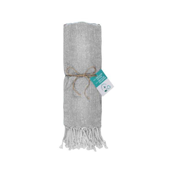 Carica l'immagine nel visualizzatore di Gallery, teli mare da personalizzare in cotone riciclato colore grigio_grigio 1196127 DET03
