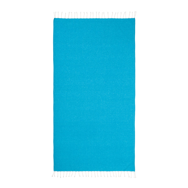 Carica l'immagine nel visualizzatore di Gallery, teli mare pubblicitari in cotone riciclato colore celeste_azzurro 1196127 DET03
