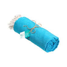 Carica l'immagine nel visualizzatore di Gallery, teli mare pubblicitari in cotone riciclato colore celeste_azzurro 1196127 VAR04
