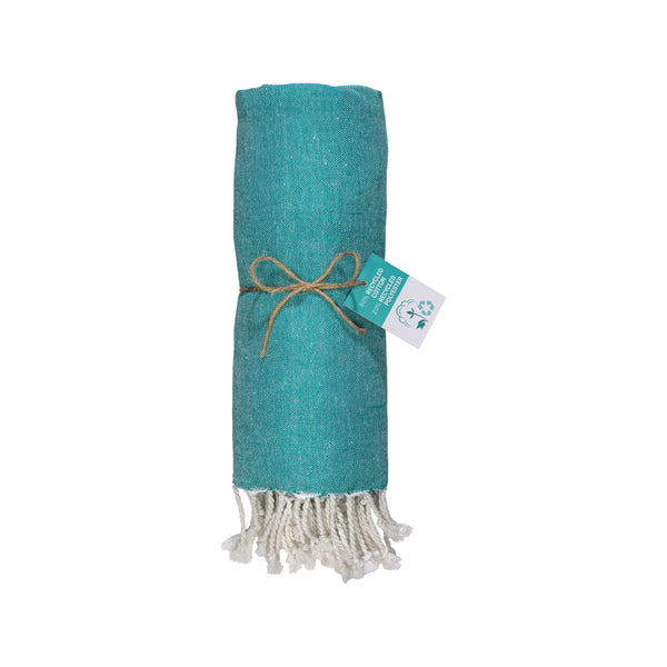 Carica l'immagine nel visualizzatore di Gallery, teli mare promozionali in cotone riciclato colore verde-acqua_verde 1196127 DET03
