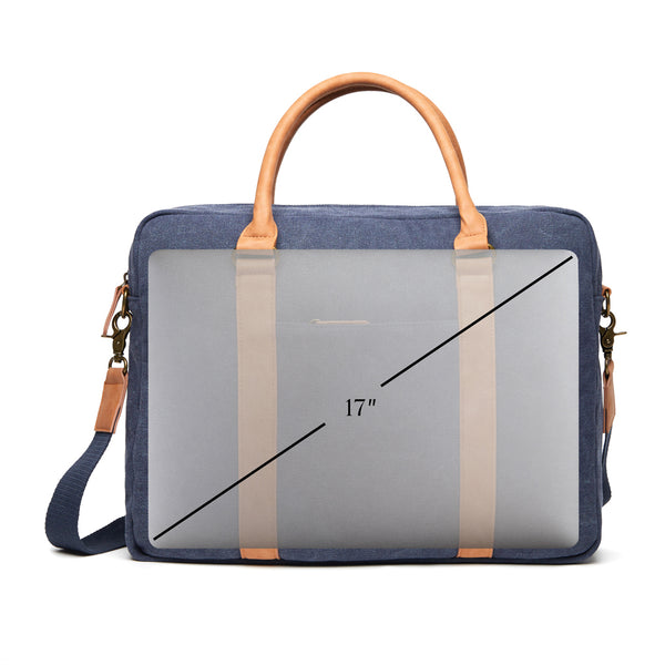 Carica l&#39;immagine nel visualizzatore di Gallery, borse porta PC e documenti personalizzate in cotone riciclato colore blu-navy_blu 12296940 DET09
