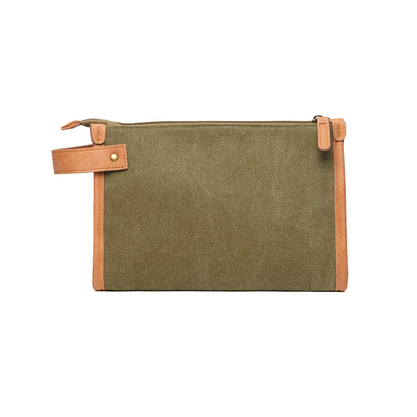 pochette e beauty case personalizzate in canapa riciclato, poliestere colore verde_verde 12296941 VAR04