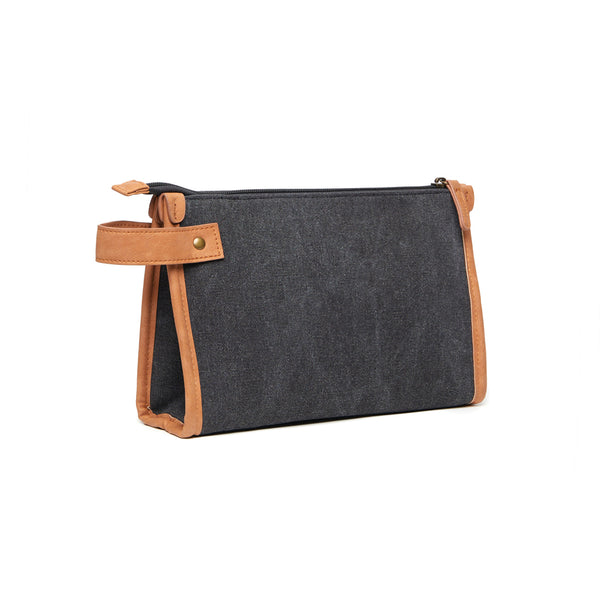 Carica l&#39;immagine nel visualizzatore di Gallery, pochette e beauty case personalizzate in canapa riciclato, poliestere colore nero_nero 12296941 DET05
