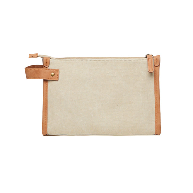 pochette e beauty case personalizzate in canapa riciclato, poliestere colore greige_grigio 12296941 VAR01