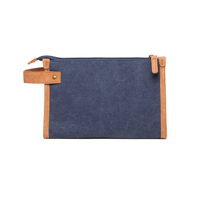pochette e beauty case personalizzate in canapa riciclato, poliestere colore blu-navy_blu 12296941 VAR03