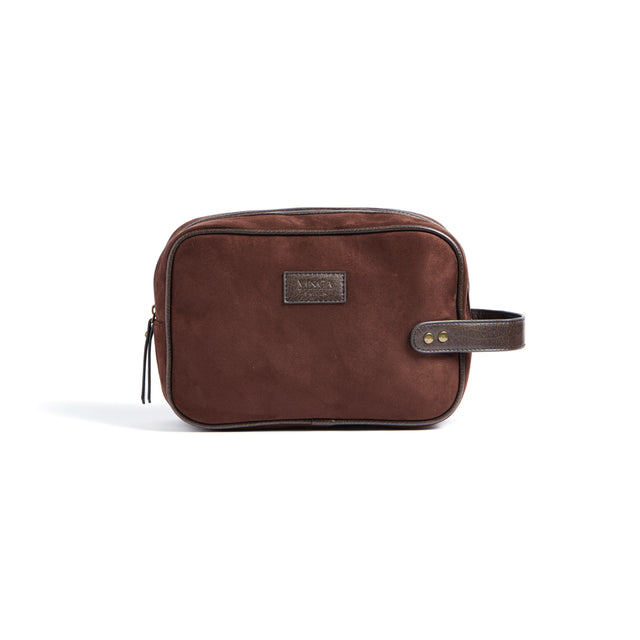 pochette e beauty case stampate con logo in poliestere, poliestere colore marrone_marrone 12296977 VAR02