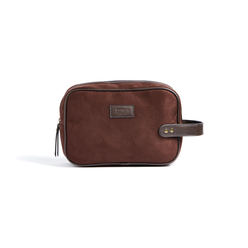 pochette e beauty case stampate con logo in poliestere, poliestere colore marrone_marrone 12296977 VAR02