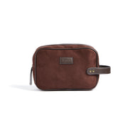 pochette e beauty case stampate con logo in poliestere, poliestere colore marrone_marrone 12296977 VAR02