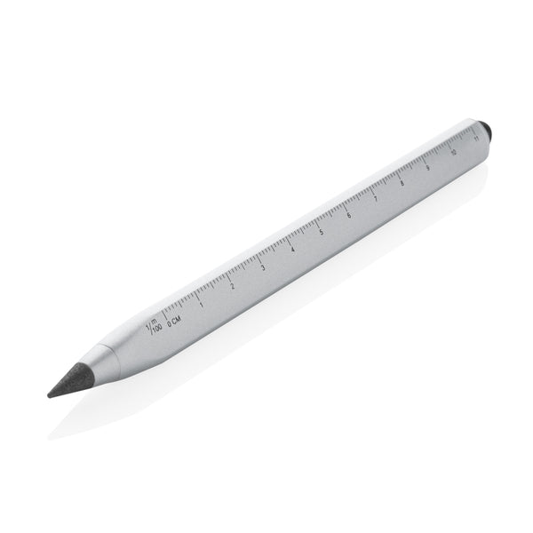 matite e portamine pubblicitarie in alluminio riciclato, grafite colore argento_argento 121693818 VAR03