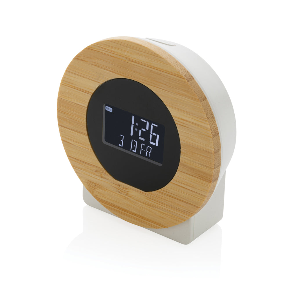orologi da tavolo e stazioni meteo pubblicitari in abs riciclato, fsc® bambù colore marrone_marrone 121699678 VAR01