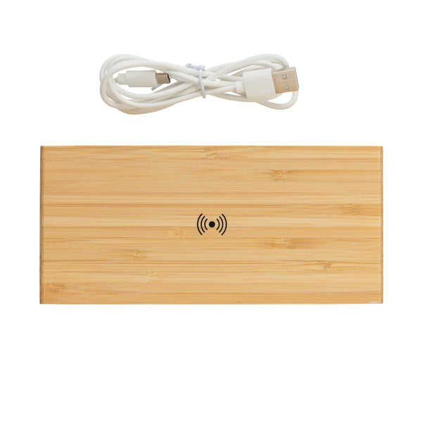 Carica l&#39;immagine nel visualizzatore di Gallery, caricabatteria wireless pubblicitari in bambù, abs colore marrone_marrone 121702540 DET09
