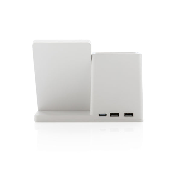 Carica l&#39;immagine nel visualizzatore di Gallery, caricabatteria wireless da personalizzare in abs riciclato, fsc® bambù colore bianco_bianco 121702557 DET09
