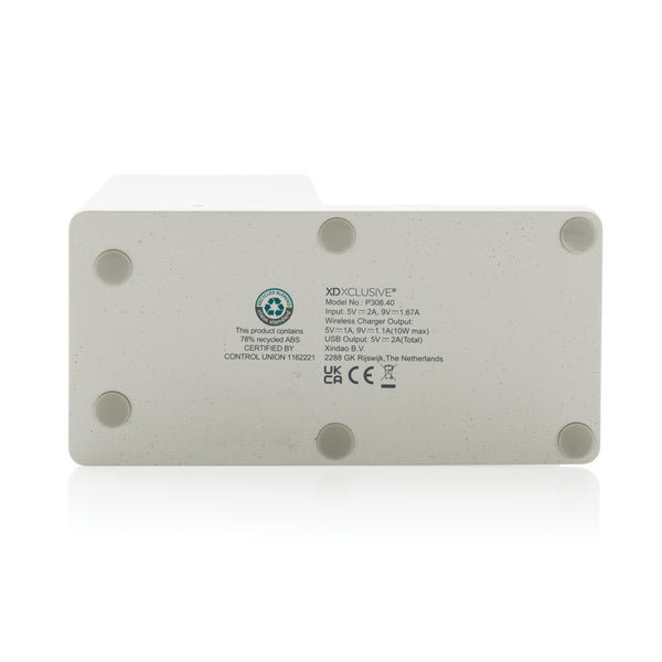 Carica l&#39;immagine nel visualizzatore di Gallery, caricabatteria wireless da personalizzare in abs riciclato, fsc® bambù colore bianco_bianco 121702557 DET09

