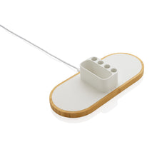 Carica l&#39;immagine nel visualizzatore di Gallery, caricabatteria wireless da personalizzare in fsc® bambù, abs riciclato colore bianco_bianco 121702559 DET02
