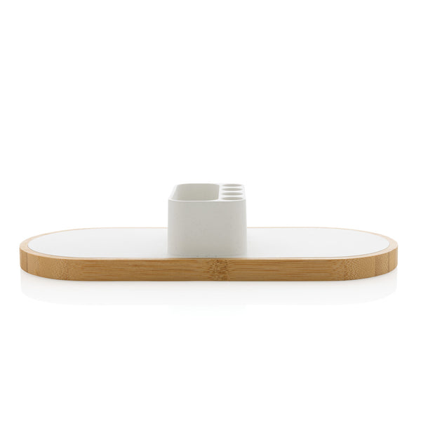 Carica l&#39;immagine nel visualizzatore di Gallery, caricabatteria wireless da personalizzare in fsc® bambù, abs riciclato colore bianco_bianco 121702559 DET09
