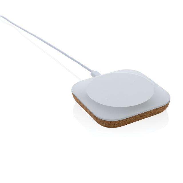 caricabatteria wireless pubblicitari in abs riciclato, fsc® sughero colore marrone_marrone 121702575 VAR01