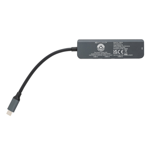 Carica l'immagine nel visualizzatore di Gallery, hub USB da personalizzare in lega di alluminio riciclato, tpe riciclato colore grigio_grigio 121702582 DET09
