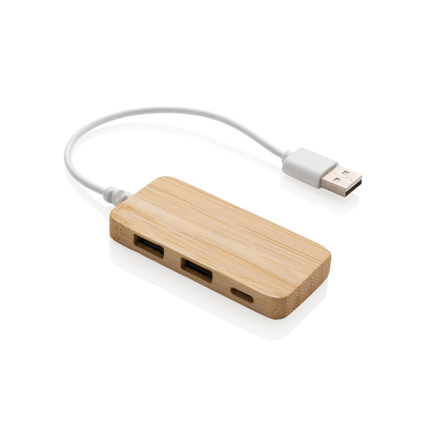 hub USB pubblicitari in bambù, tpe colore marrone_marrone 121702590 VAR01