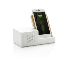 Carica l&#39;immagine nel visualizzatore di Gallery, caricabatteria wireless da personalizzare in bambù, abs colore bianco_bianco 121702604 DET03
