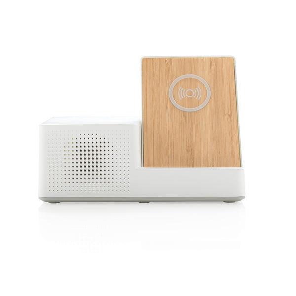Carica l&#39;immagine nel visualizzatore di Gallery, caricabatteria wireless da personalizzare in bambù, abs colore bianco_bianco 121702604 DET09
