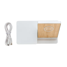 Carica l&#39;immagine nel visualizzatore di Gallery, caricabatteria wireless da personalizzare in bambù, abs colore bianco_bianco 121702604 DET08
