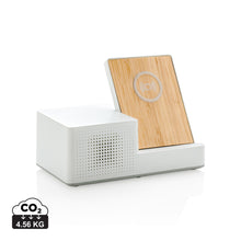 Carica l&#39;immagine nel visualizzatore di Gallery, caricabatteria wireless da personalizzare in bambù, abs colore bianco_bianco 121702604 DET01
