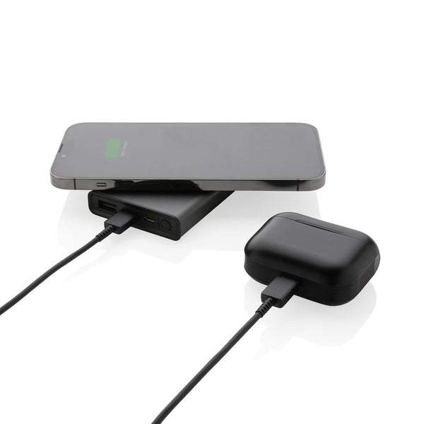 Carica l&#39;immagine nel visualizzatore di Gallery, power bank da personalizzare in alluminio riciclato, abs riciclato colore grigio_grigio 121703981 DET09
