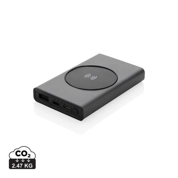 Carica l&#39;immagine nel visualizzatore di Gallery, power bank da personalizzare in alluminio riciclato, abs riciclato colore grigio_grigio 121703981 DET09
