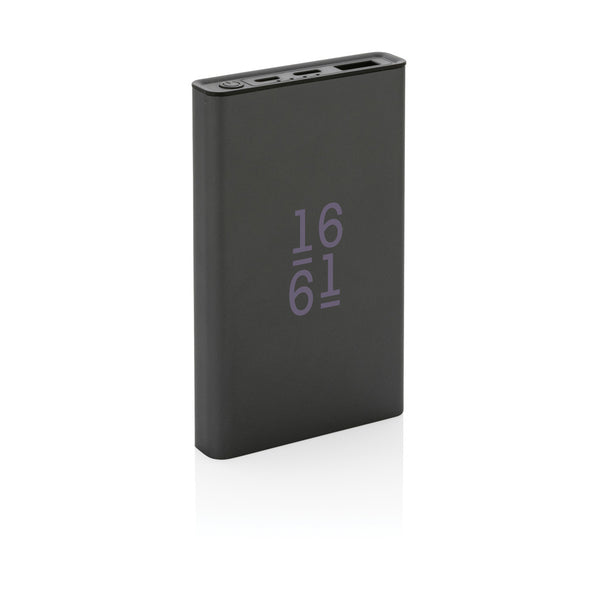 Carica l&#39;immagine nel visualizzatore di Gallery, power bank da personalizzare in alluminio riciclato, abs riciclato colore grigio_grigio 121703985 DET09
