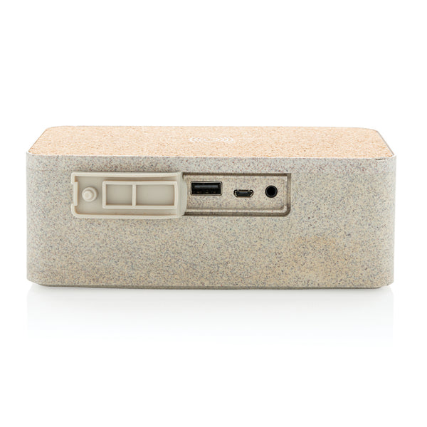 Carica l'immagine nel visualizzatore di Gallery, casse speaker bluetooth stampate con logo in paglia di grano, abs colore cachi_verde scuro 121704588 DET09
