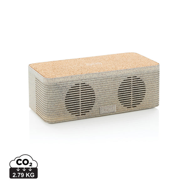 Carica l'immagine nel visualizzatore di Gallery, casse speaker bluetooth stampate con logo in paglia di grano, abs colore cachi_verde scuro 121704588 DET09
