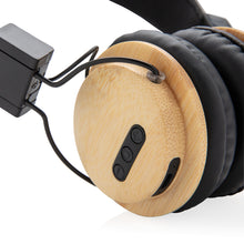 Carica l'immagine nel visualizzatore di Gallery, cuffie bluetooth stampate con logo in bambù, abs colore marrone_marrone 121704633 DET06
