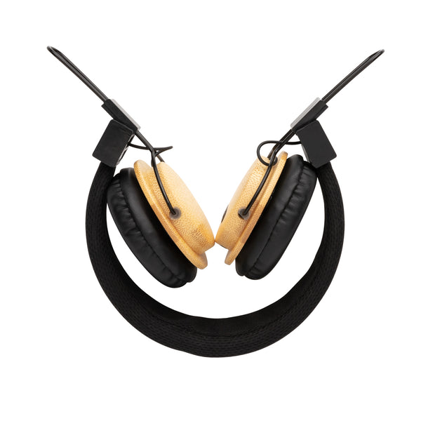 Carica l'immagine nel visualizzatore di Gallery, cuffie bluetooth stampate con logo in bambù, abs colore marrone_marrone 121704633 DET09
