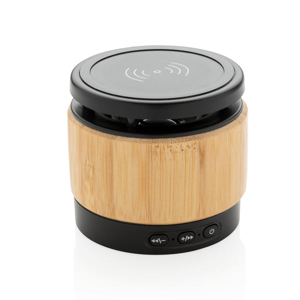 casse speaker bluetooth stampate con logo in bambù, abs colore marrone_marrone 121704634 VAR01