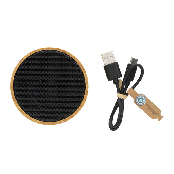 Carica l'immagine nel visualizzatore di Gallery, casse speaker bluetooth personalizzate in fsc® bambù, abs riciclato colore nero_nero 121704676 DET09
