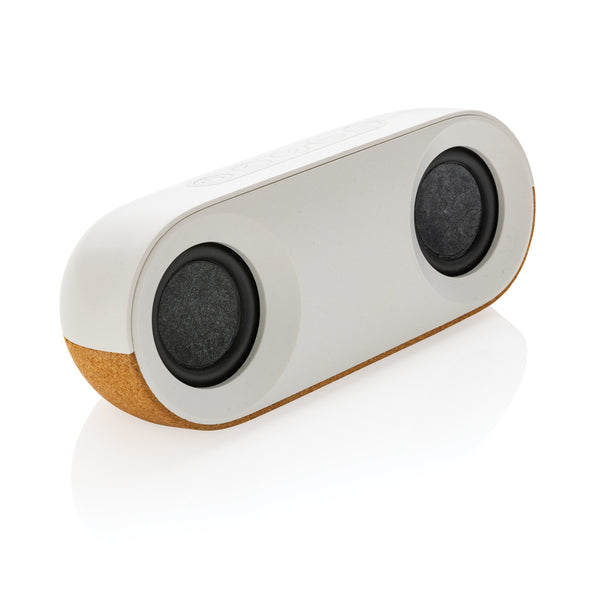 casse speaker bluetooth stampate con logo in abs riciclato, fsc® sughero colore marrone_marrone 121704678 VAR01